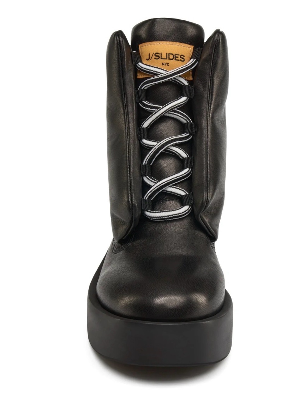 J/SLIDES Black Lace-Up Platform Boot with Contrast Laces